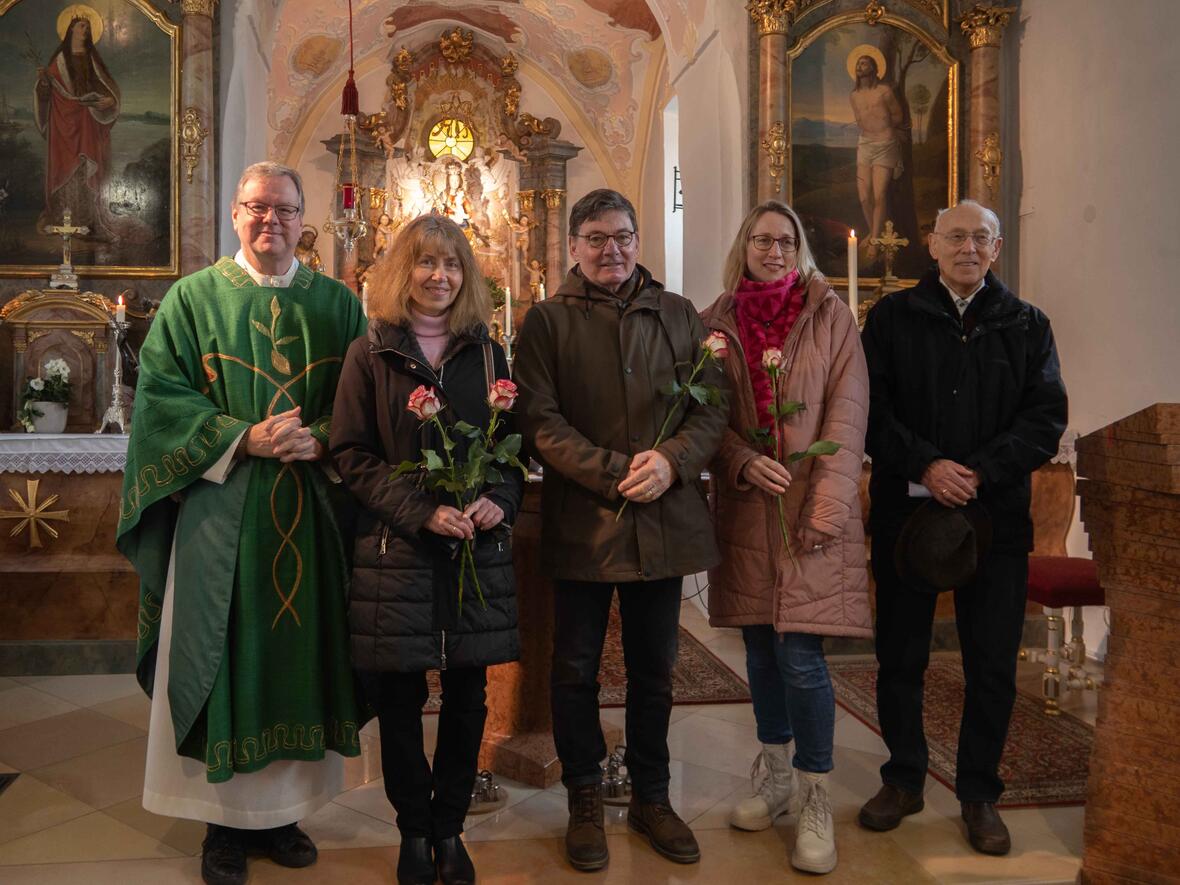 Pfr. Herbert Kohler, Claudia Rischbeck, Kirchenpfleger Helmut Bottenschein, Barbara Memmel-Sens, Sebastian Kratzer